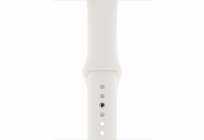 Apple Watch Series 5, 44 мм, корпус из алюминия серебристого цвета, спортивный ремешок белого цвета